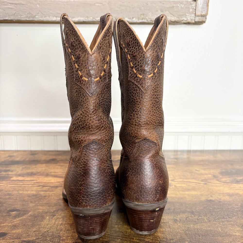 Ariat Womens Size 7.5 Dixie Western Cowboy Boots Brown Rowdy Leather Cowgirl - Picture 5 of 15